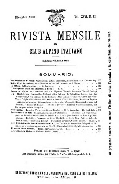 Rivista mensile del Club alpino italiano