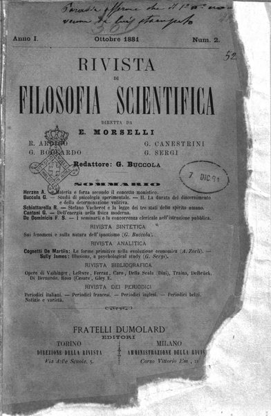 Rivista di filosofia scientifica