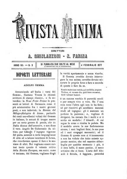 Rivista minima di scienze, lettere ed arti