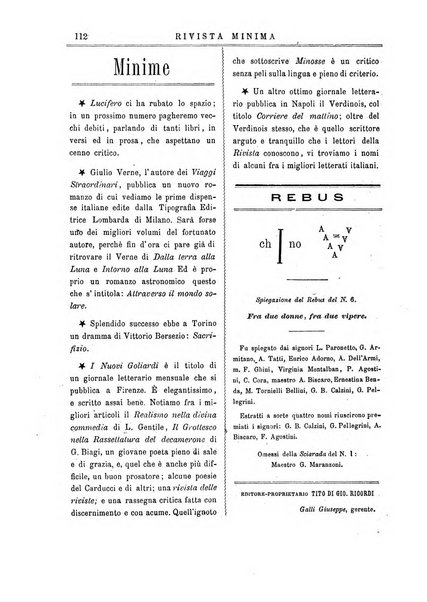 Rivista minima di scienze, lettere ed arti