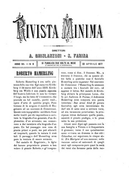 Rivista minima di scienze, lettere ed arti