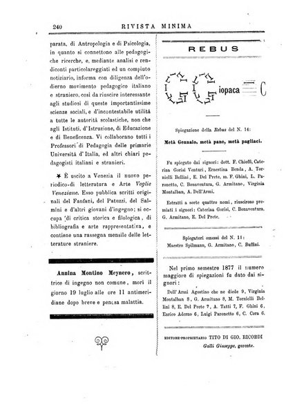 Rivista minima di scienze, lettere ed arti