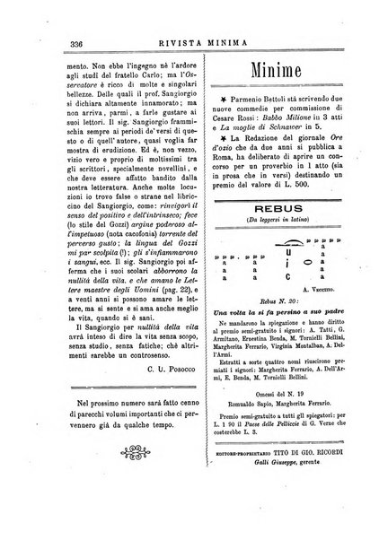 Rivista minima di scienze, lettere ed arti