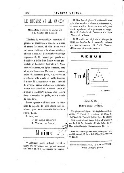 Rivista minima di scienze, lettere ed arti