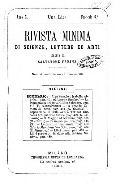 Rivista minima di scienze, lettere ed arti