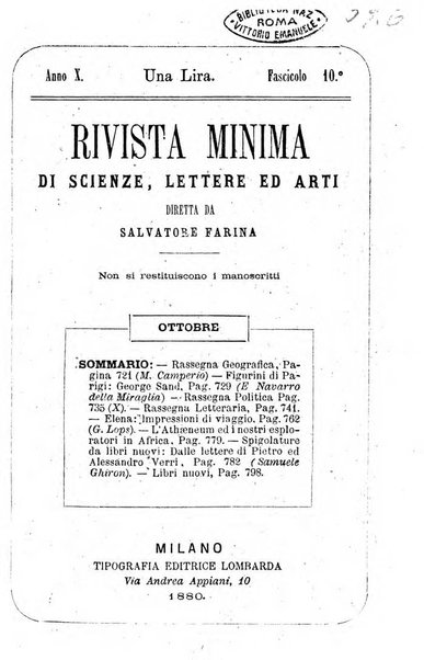 Rivista minima di scienze, lettere ed arti