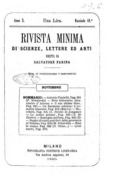 Rivista minima di scienze, lettere ed arti