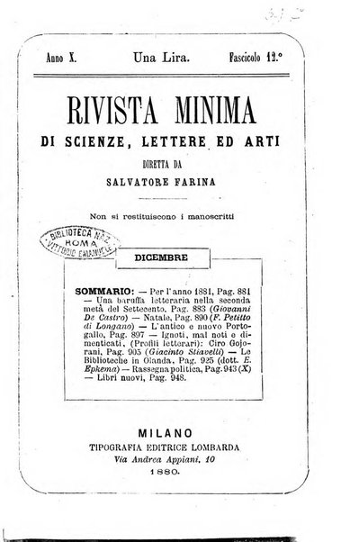 Rivista minima di scienze, lettere ed arti