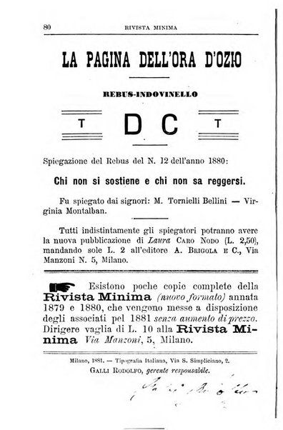 Rivista minima di scienze, lettere ed arti