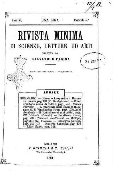 Rivista minima di scienze, lettere ed arti