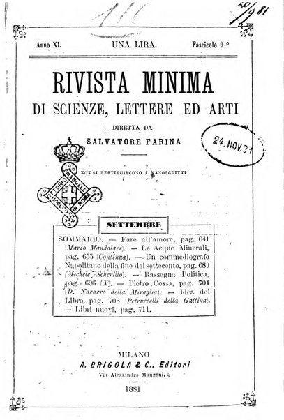 Rivista minima di scienze, lettere ed arti