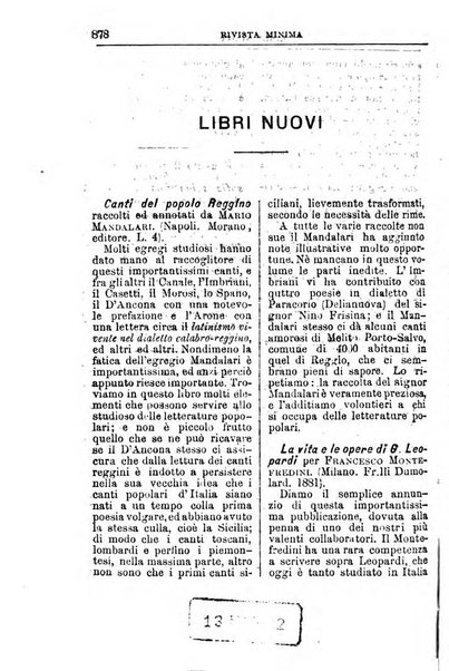 Rivista minima di scienze, lettere ed arti