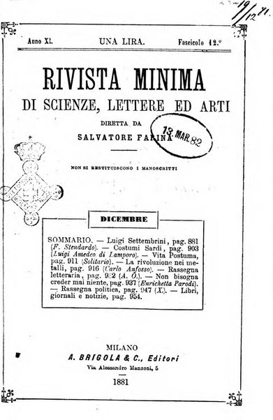 Rivista minima di scienze, lettere ed arti