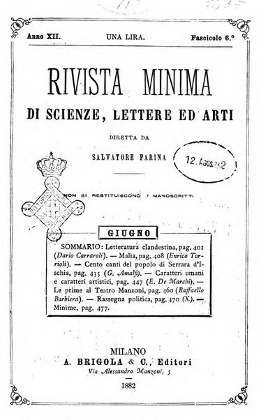 Rivista minima di scienze, lettere ed arti