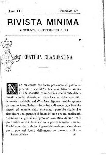 Rivista minima di scienze, lettere ed arti