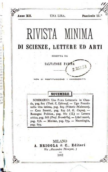 Rivista minima di scienze, lettere ed arti