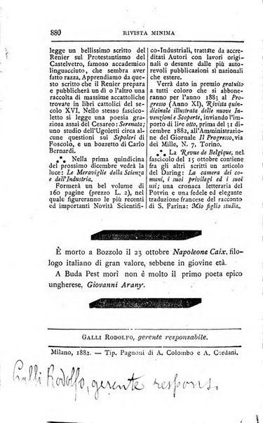 Rivista minima di scienze, lettere ed arti