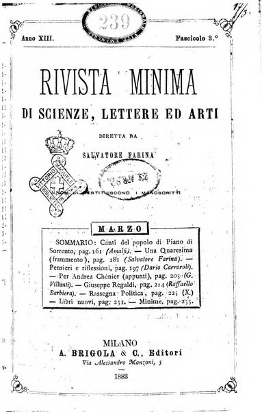 Rivista minima di scienze, lettere ed arti