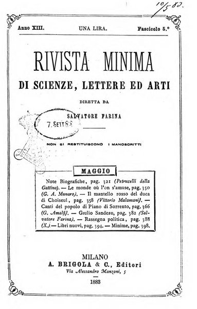 Rivista minima di scienze, lettere ed arti