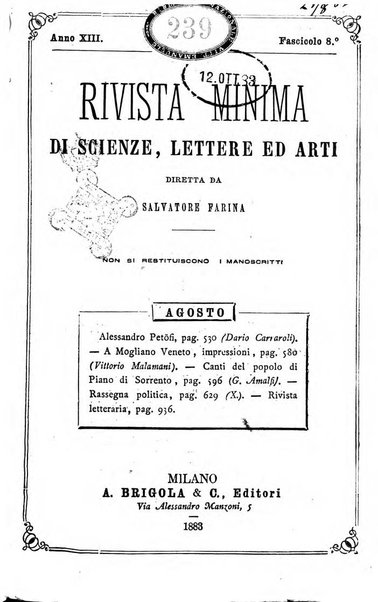 Rivista minima di scienze, lettere ed arti