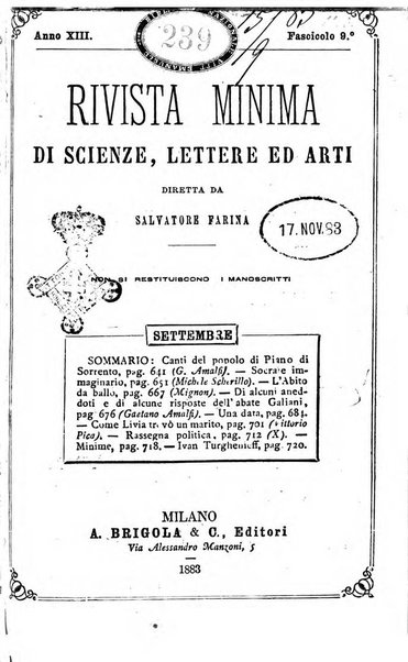 Rivista minima di scienze, lettere ed arti