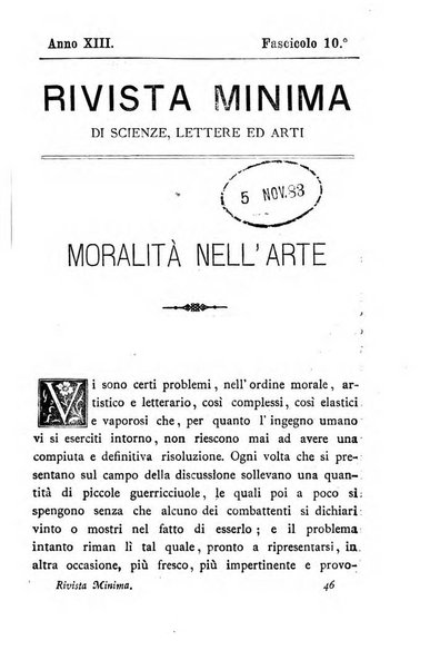 Rivista minima di scienze, lettere ed arti