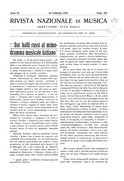 Rivista nazionale di musica