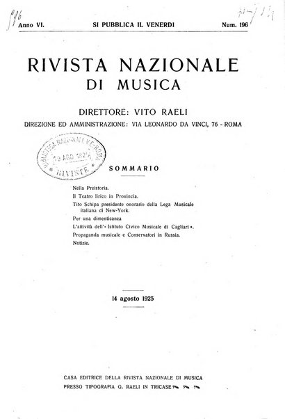 Rivista nazionale di musica