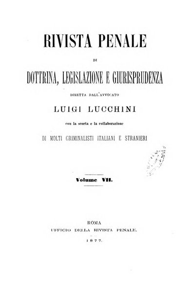 Rivista penale di dottrina, legislazione e giurisprudenza