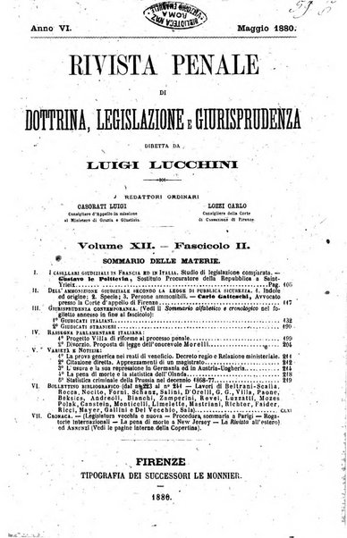 Rivista penale di dottrina, legislazione e giurisprudenza