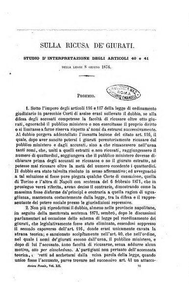 Rivista penale di dottrina, legislazione e giurisprudenza