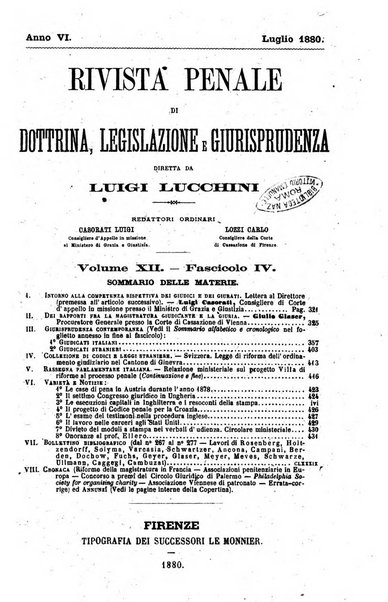 Rivista penale di dottrina, legislazione e giurisprudenza