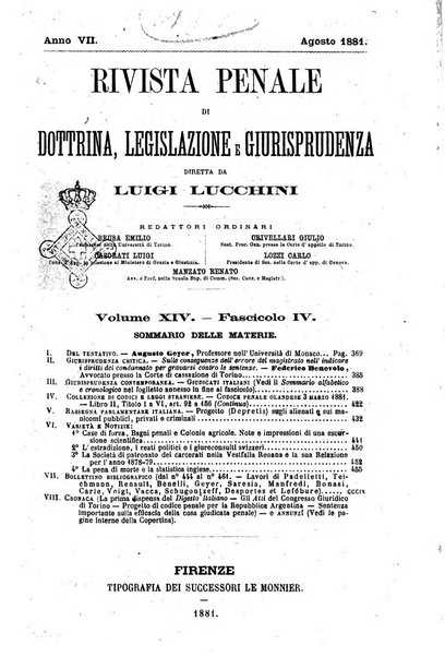 Rivista penale di dottrina, legislazione e giurisprudenza