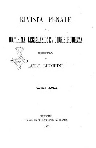 Rivista penale di dottrina, legislazione e giurisprudenza