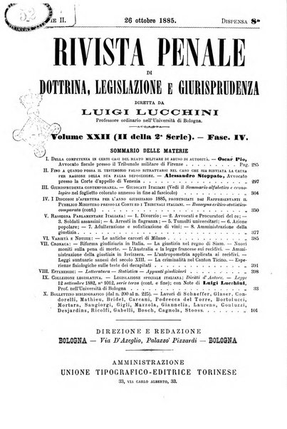 Rivista penale di dottrina, legislazione e giurisprudenza