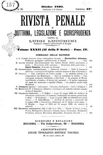 Rivista penale di dottrina, legislazione e giurisprudenza