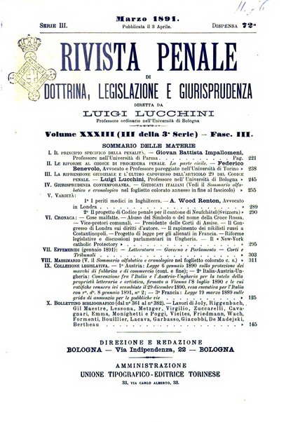 Rivista penale di dottrina, legislazione e giurisprudenza