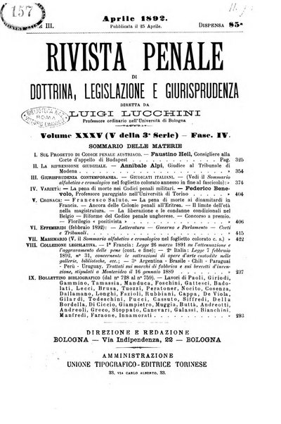 Rivista penale di dottrina, legislazione e giurisprudenza