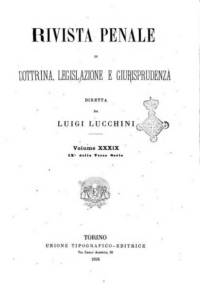 Rivista penale di dottrina, legislazione e giurisprudenza