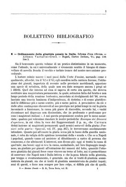 Rivista penale di dottrina, legislazione e giurisprudenza