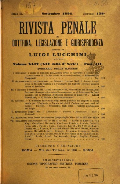 Rivista penale di dottrina, legislazione e giurisprudenza