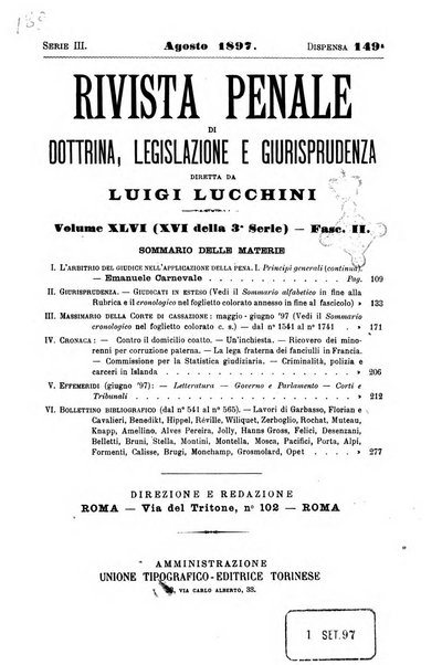 Rivista penale di dottrina, legislazione e giurisprudenza