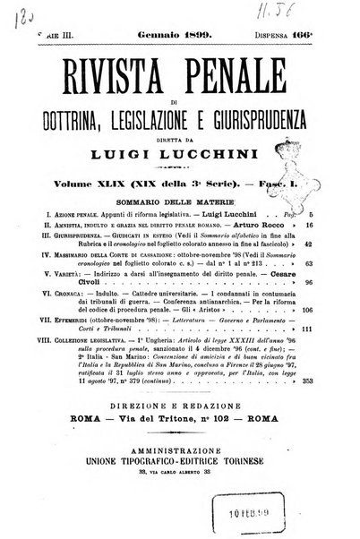 Rivista penale di dottrina, legislazione e giurisprudenza