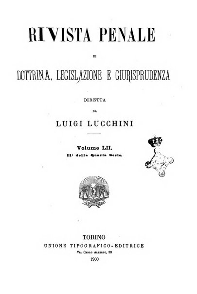 Rivista penale di dottrina, legislazione e giurisprudenza