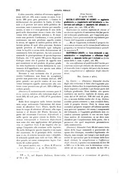 Rivista penale di dottrina, legislazione e giurisprudenza