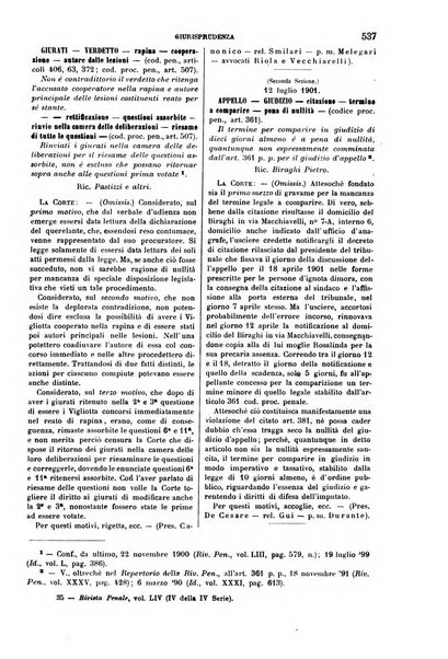 Rivista penale di dottrina, legislazione e giurisprudenza