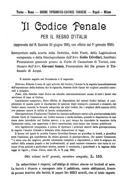 Rivista penale di dottrina, legislazione e giurisprudenza