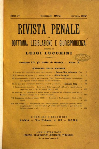 Rivista penale di dottrina, legislazione e giurisprudenza