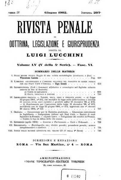 Rivista penale di dottrina, legislazione e giurisprudenza