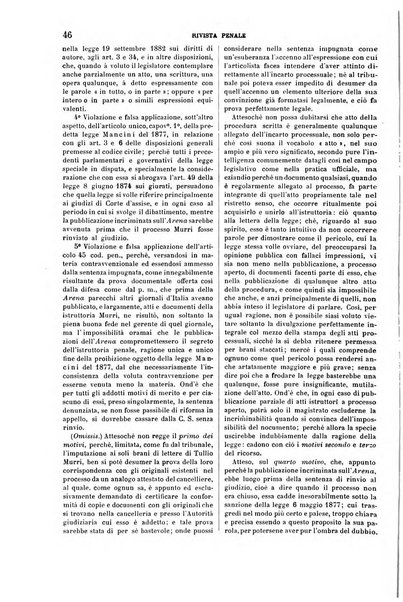 Rivista penale di dottrina, legislazione e giurisprudenza